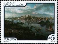 (1984-024) Марка Польша "Вид на Варшаву"    Картины с изображением реки Вислы II Θ