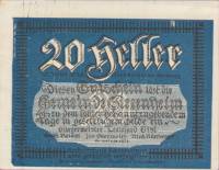 (№1920) Банкнота Австрия 1920 год "20 Heller"