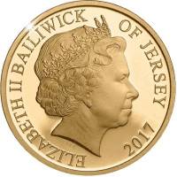 (№2017) Монета Джерси 2017 год 1 Pound (Юбилейный Сапфир)