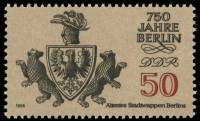 (1986-037) Марка Германия (ГДР) " Герб (1280)"    Берлин, 750 лет II Θ