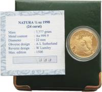 (№1998km214) Монета Южная Африка 1998 год frac14; Ounce (Натура - Леопард)