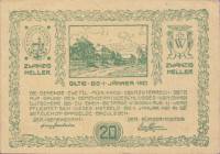 (№1920) Банкнота Австрия 1920 год "20 Heller"