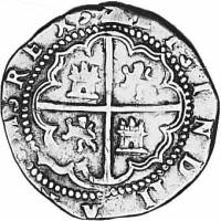 (№1577km9.2MB (MB9.2)) Монета Перу 1577 год 2 Reales