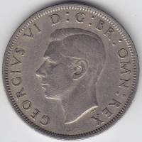 (1947) Монета Великобритания 1947 год 1/2 кроны "Георг VI"  Медь-Никель  XF