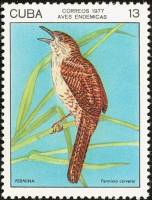 (1977-012) Марка Куба "Кубинский крапивник"    Птицы III Θ