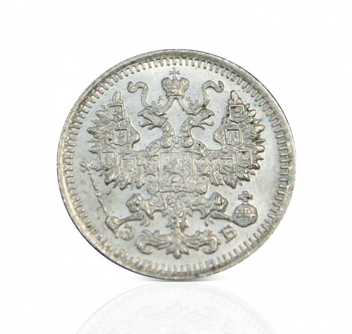 (1912, СПБ ЭБ) Монета Россия-Финдяндия 1912 год 5 копеек  Орел C, Ag500, 0.9г, Гурт рубчатый Серебро