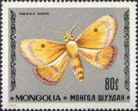 (1977-065) Марка Монголия "Медведица луговая"    Насекомые. Бабочки III O