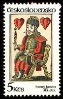 (1984-034) Марка Чехословакия "Король червей"    Игральные карты III Θ