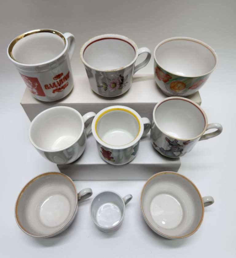 Чашки чайные кофейные разные 9 штук детские