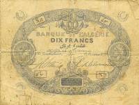 (№1871P-14a.1) Банкнота Алжир 1871 год "10 Francs"