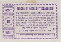 (№1920) Банкнота Австрия 1920 год "10 Heller"