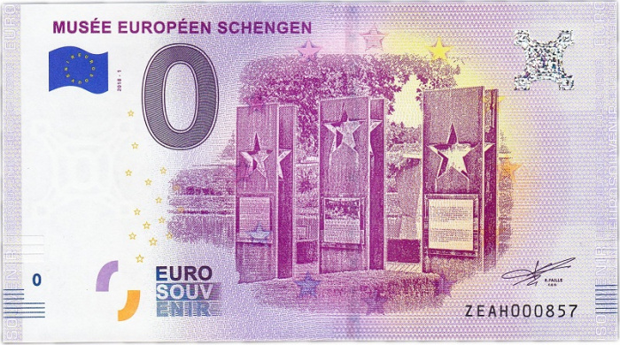 (2018) Банкнота Европа 2018 год 0 евро &quot;Музей Шенгена&quot;   UNC