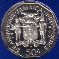 (1983) Монета Ямайка 1983 год 50 центов &quot;Маркус Гарви&quot;  Никель Медь-Никель  UNC
