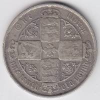 (1883) Монета Великобритания 1883 год 1 флорин "Королева Виктория"  Серебро Ag 925  UNC