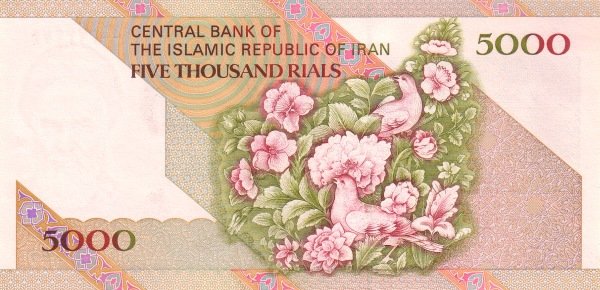 Банкнота Иран 1993 год 5 000 риалов Рухолла Хомейни   UNC