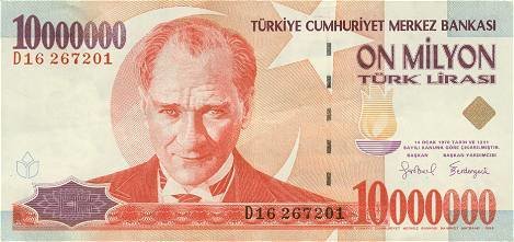 () Банкнота Турция 1999 год 10 000 000  &quot;&quot;   UNC