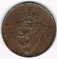() Монета Норвегия 1907 год 5  ""   Бронза  UNC
