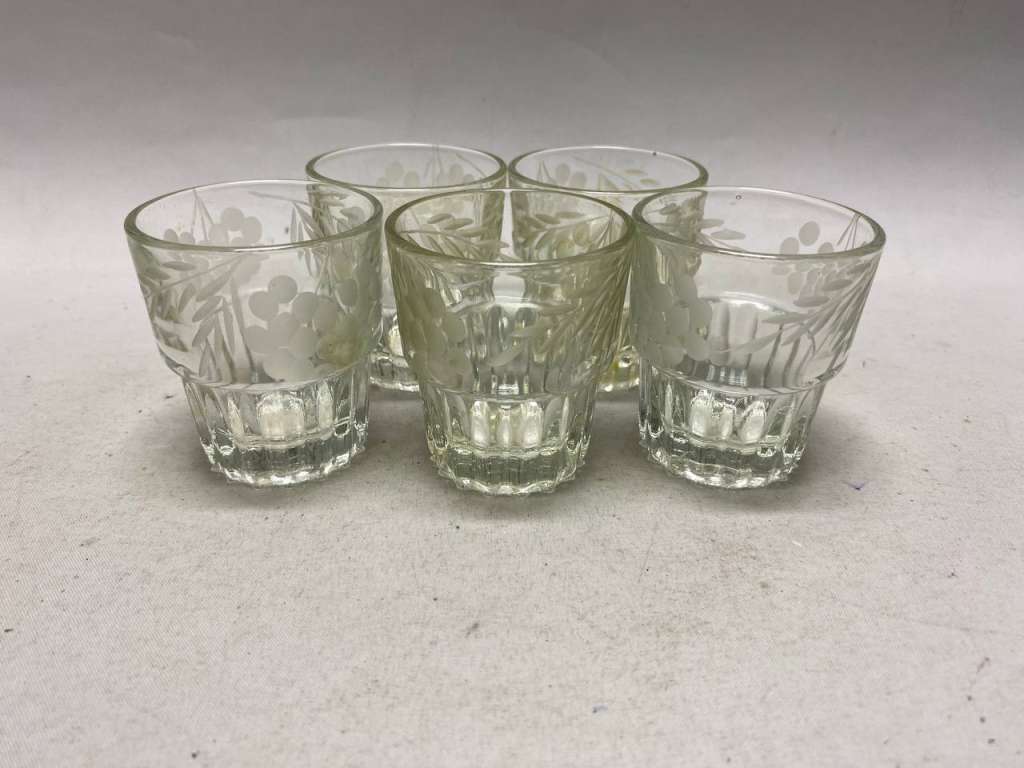 Стопка хрусталь алмазная резка 5 шт