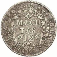 (№1783km25) Монета Ангола 1783 год 12 Macutas