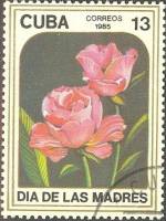 (1985-039) Марка Куба "Роза розовая"    Цветы III Θ