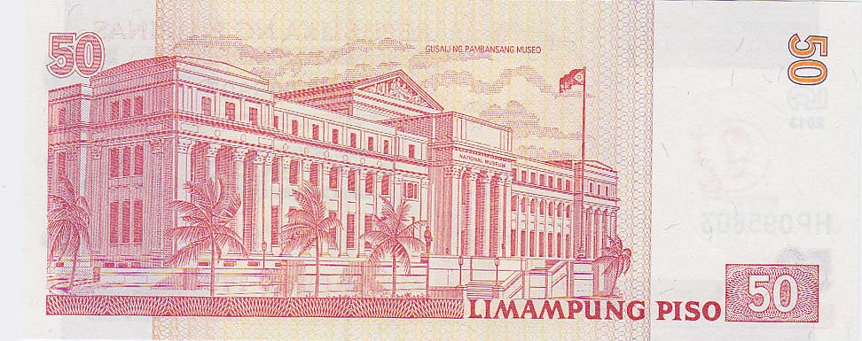 (2013) Банкнота Филиппины 2013 год 50 песо &quot;Канонизация Святого Педро Калунгсода&quot; Надпечатка  UNC