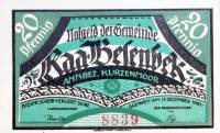 (№1921) Банкнота Германия 1921 год "20 Pfennig"