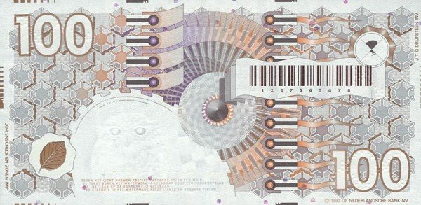 Банкнота Нидерланды 1992 год 100 гульденов Абстракция   XF