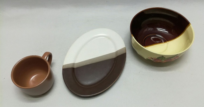 Салатник + кружка + блюдо, керамика