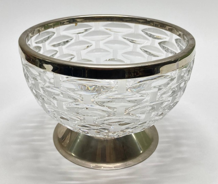 Фруктовница ваза, хрусталь, металл, СССР