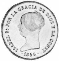 (№1851km596.1) Монета Испания 1851 год 100 Reales (Барселона 8-конечная звезда)