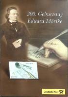 2004-- Сцепка марок в буклете, 4 шт Германия Eduard Morike  Гашёные ,  
