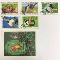 Набор из 5 марок + 1 блока, Мадагаскар, Гашёные, III Θ (сост. на фото) 