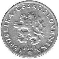 (№1951km31) Монета Чехословакия 1951 год 20 Haleacute;řů