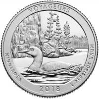 (043d) Монета США 2018 год 25 центов "Вояджерс"  Медь-Никель  UNC