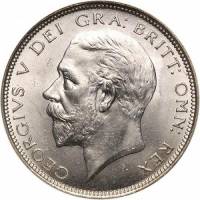(1926) Монета Великобритания 1926 год 1/2 кроны "Георг V"  Серебро Ag 500  VF