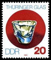 (1983-081) Марка Германия (ГДР) "Стакан"    Тюрингское стекло II Θ