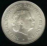 () Монета Нидерланды (Голландия) 1970 год 10  ""   Биметалл (Серебро - Ниобиум)  UNC