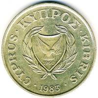 (№1983km57.1) Монета Кипр 1983 год 20 Cents (усилитель)
