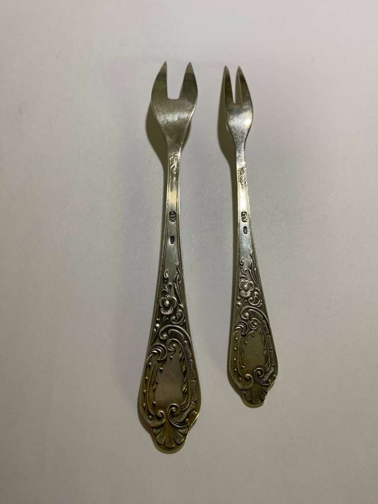 Вилка сервировочная 2 шт, серебро 875 пр. СССР
