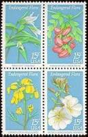 (№1979-1386) Лист марок США 1979 год "Исчезающих видов флоры блок 4", Гашеный