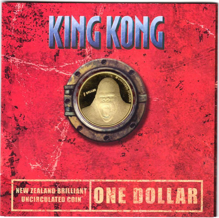 (2005) Монета Новая Зеландия 2005 год 1 доллар &quot;Кинг-Конг&quot;  Латунь  Буклет