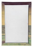 Обложка для проездного (Полимер) Принт "Геометрия. Море/ горы и лес в окружности", Розовый/зеленый/б