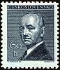 (1946-026) Марка Чехословакия "Э. Бенеш (Темно-синяя)"    Президент Бенеш (Стандартный выпуск) II Θ