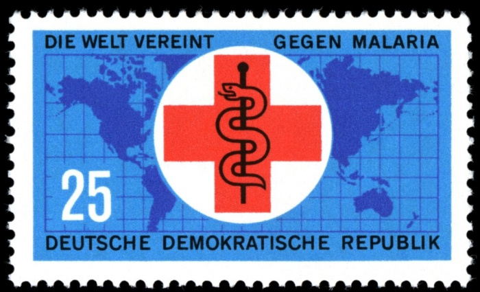 (1963-010) Марка Германия (ГДР) &quot;Красный Крест&quot;    Борьба с малярией III Θ