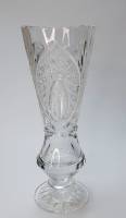 Ваза, хрусталь с гравировкой, высота - 25 см, д-8,5 см. (сост на фото)
