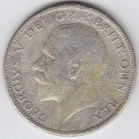 (1933) Монета Великобритания 1933 год 1/2 кроны "Георг V"  Серебро Ag 500  VF