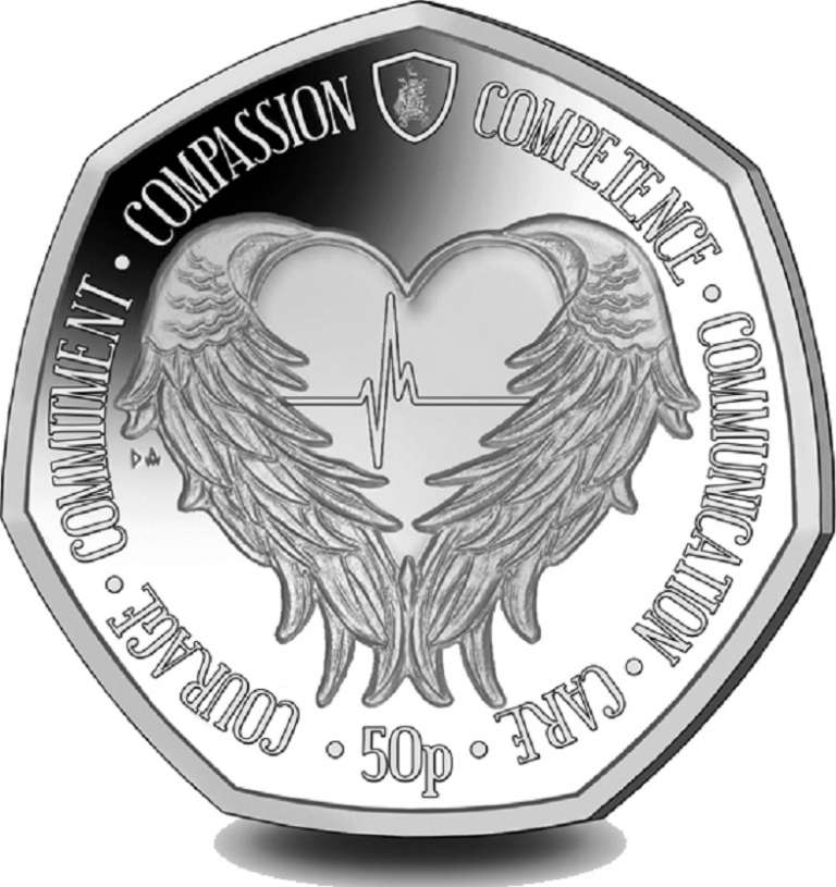 (2021) Монета Сандвичевы острова 2021 год 50 пенсов &quot;Крылья Ангела&quot;  Медь-Никель  Буклет