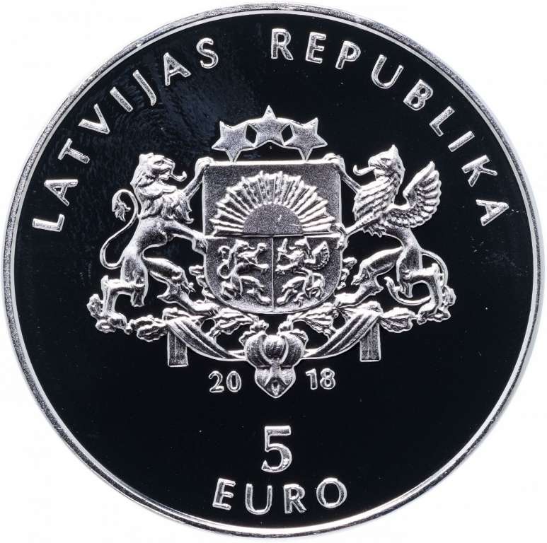 (2018) Монета Латвия 2018 год 5 евро &quot;Моя Латвия&quot;  Серебро Ag 925  PROOF