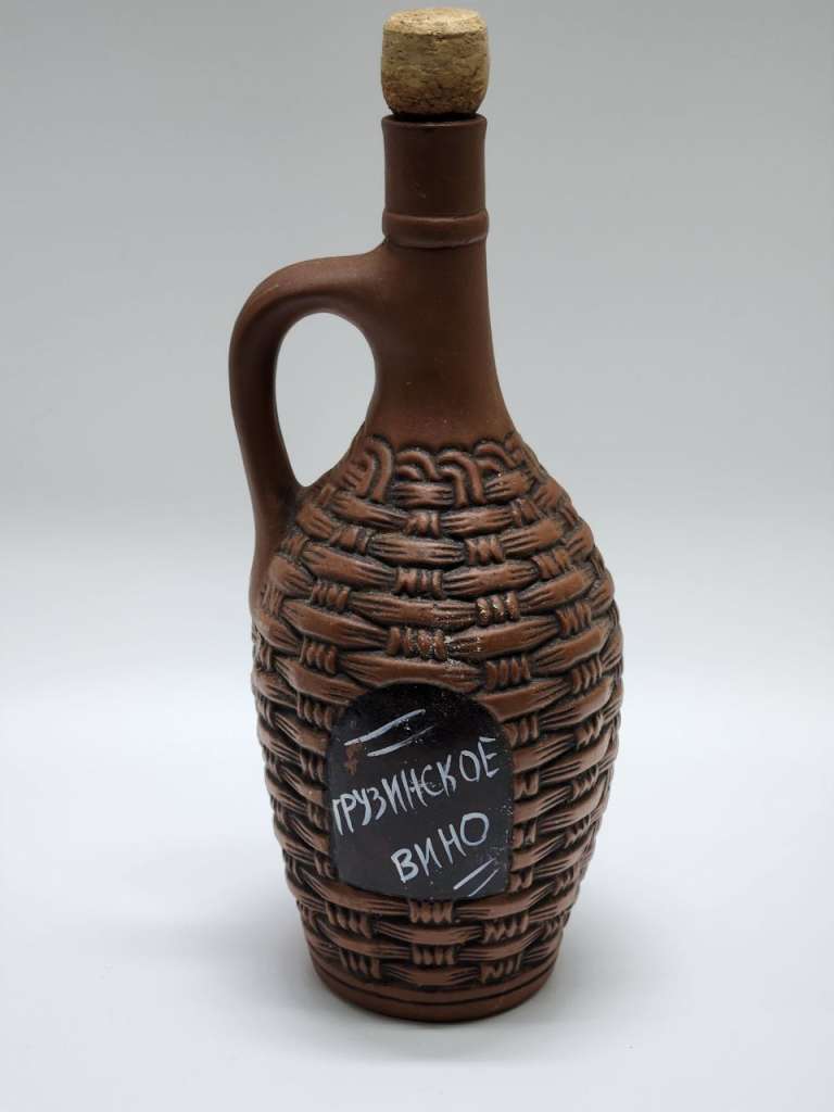 Кувшин для вина глиняный с пробкой