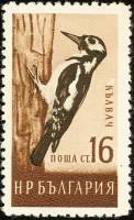 (1959-024) Марка Болгария "Дятел"   Птицы II Θ